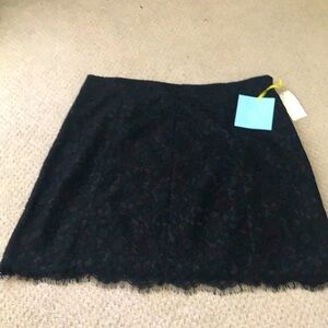 CeCe rich black lace mini skirt butterfly kiss style Sz 12 new